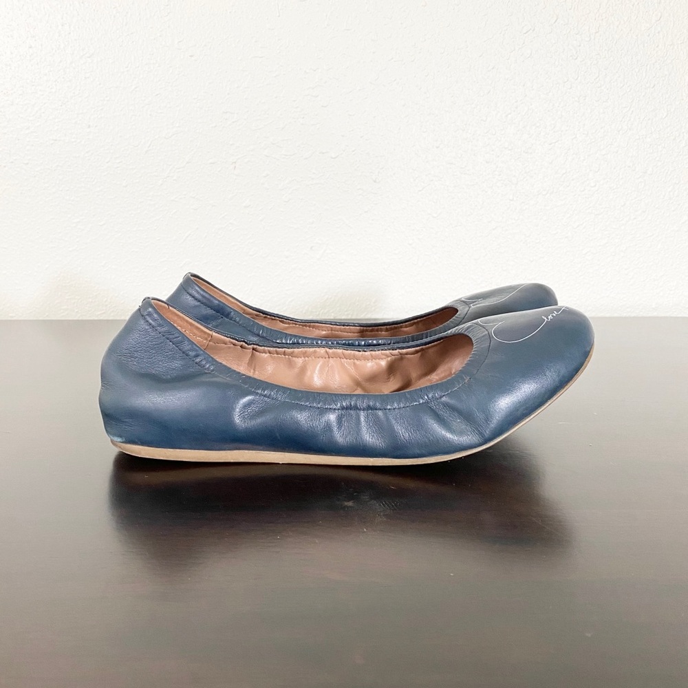 ED Langston Heart Love Graphic Blue Ballet Flat